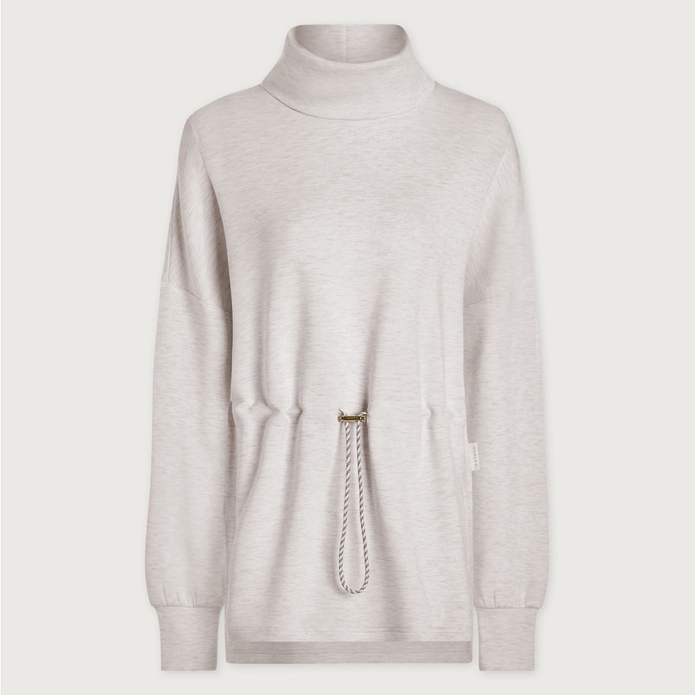 Varley Cream Freya Sweat Cowl Neck Top